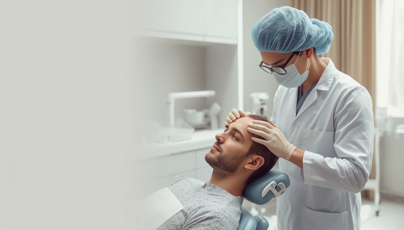 Physician preparing for a PRP hair loss treatment in a modern hair restoration clinic